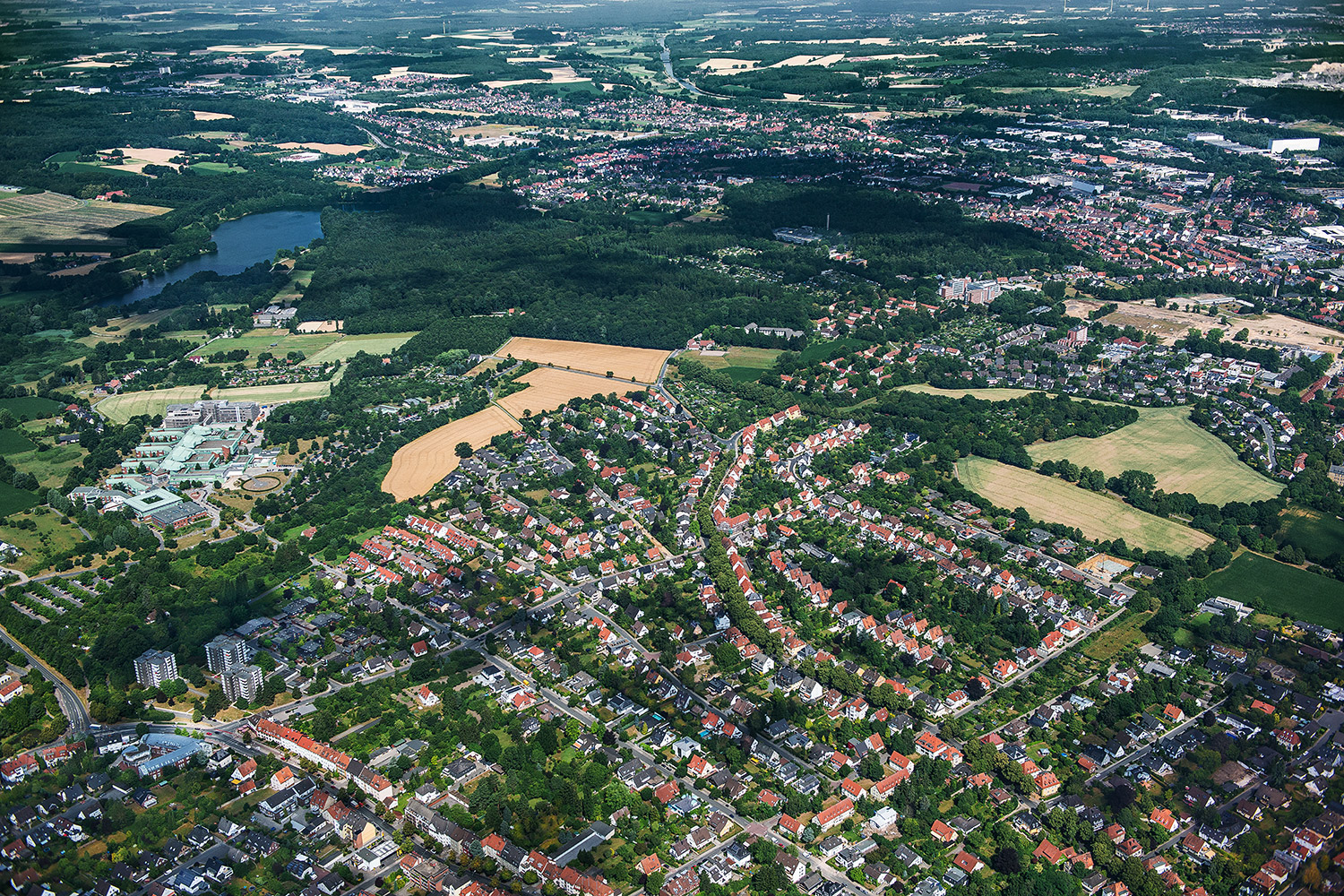 Luftaufnahme der geplanten Westumgehung in Osnabrueck - Fotograf Frank Wollinger